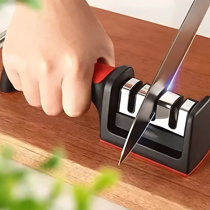 Afilador Manual 3 en 1 para Cuchillos y Tijeras - Afila con Precisión