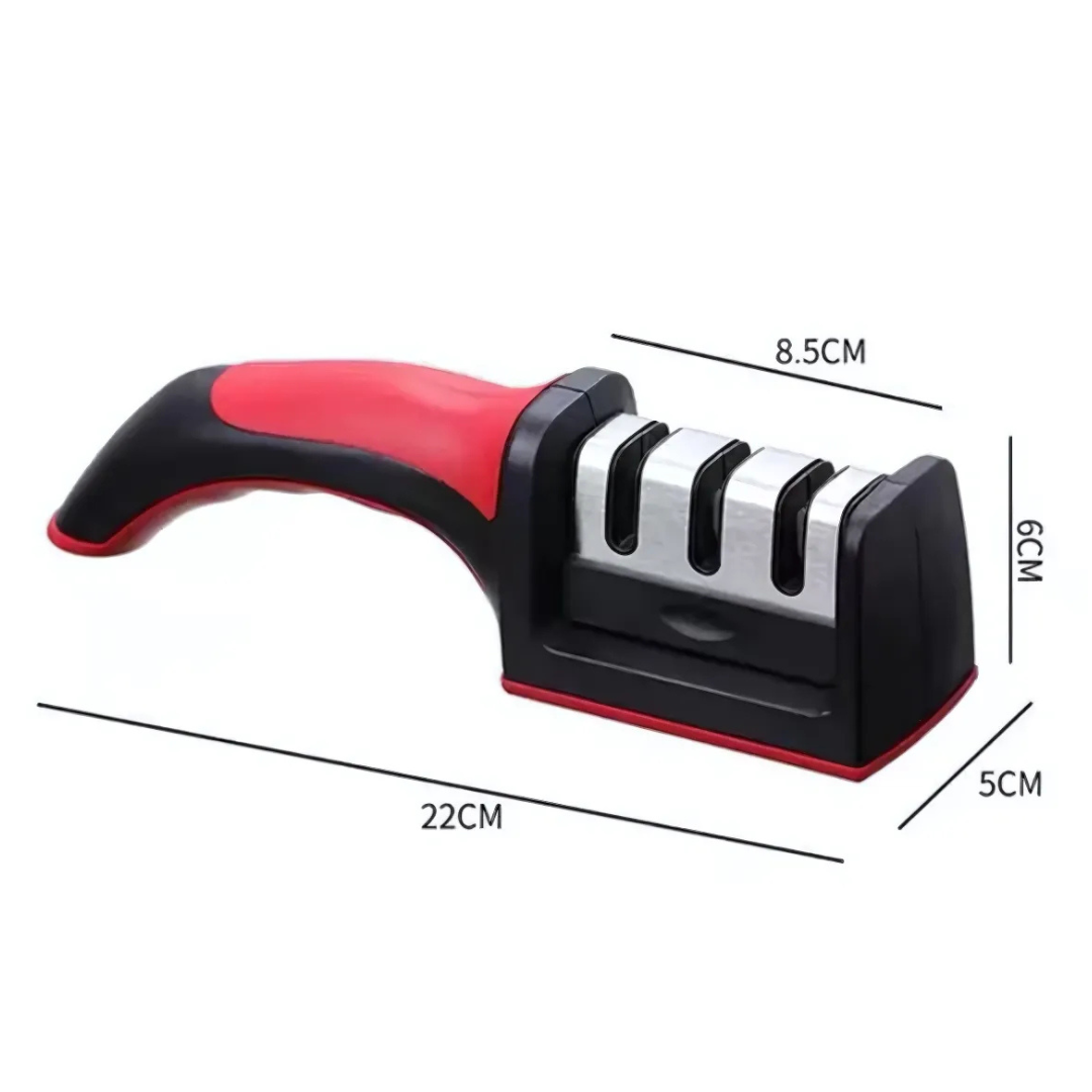 Afilador Manual 3 en 1 para Cuchillos y Tijeras - Afila con Precisión