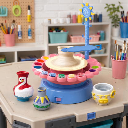 Máquina de Cerámica Giratoria Infantil con Colores Manualidades