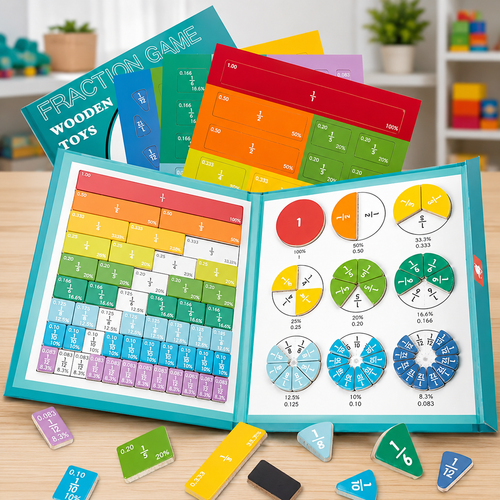 Libro Interactivo de Fracciónes Magnéticas Rompecabezas Educativo