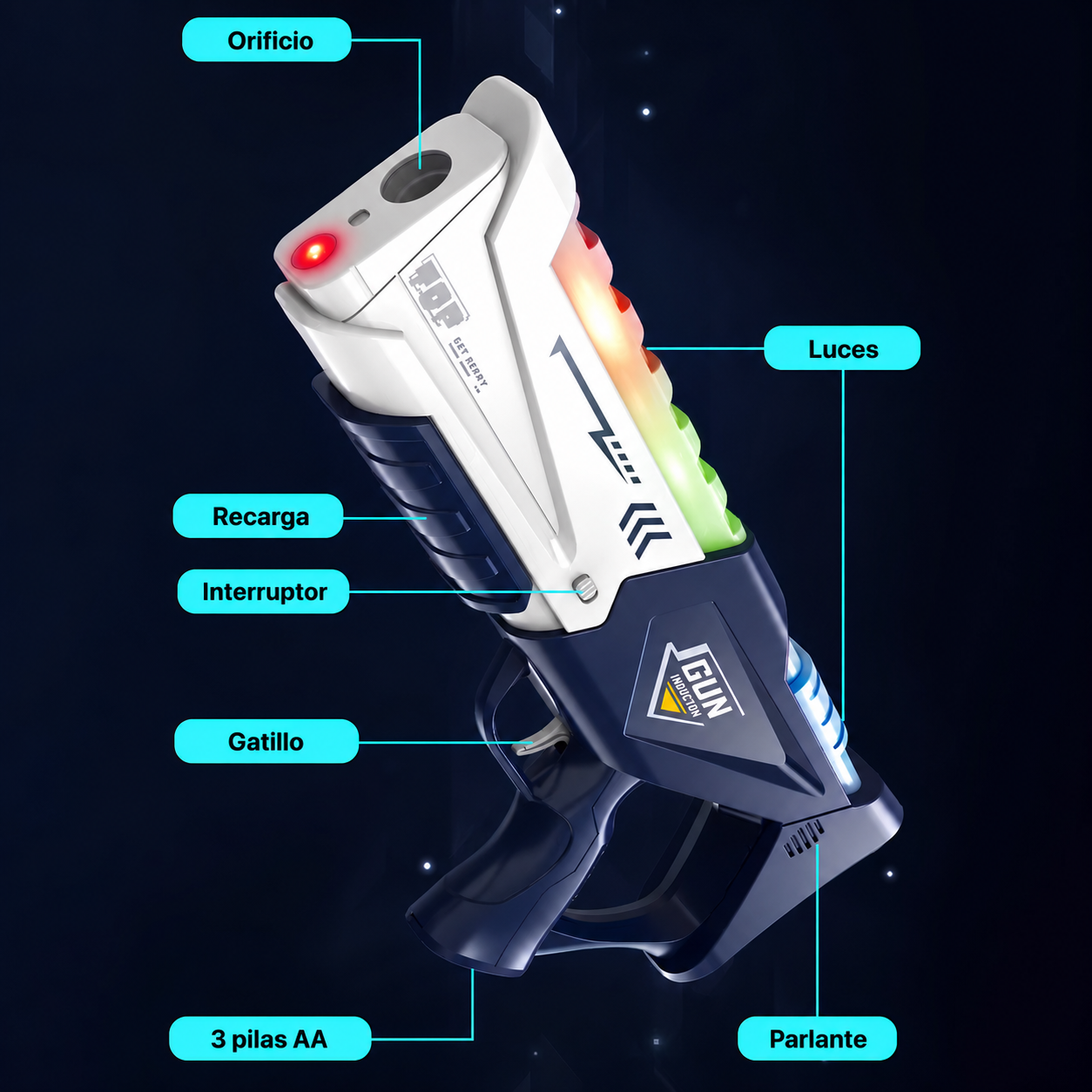 Juego Armas Laser Tira al Blanco con Chaleco Pechera y Sensores