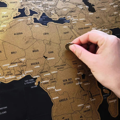 Mapamundi Raspable Para Viajeros Mapa Viajero Vinilo