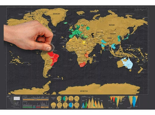 Mapamundi Raspable Para Viajeros Mapa Viajero Vinilo