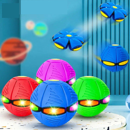 Pelota Mágica Saltarina Fresbee Plegable Con Luces Led