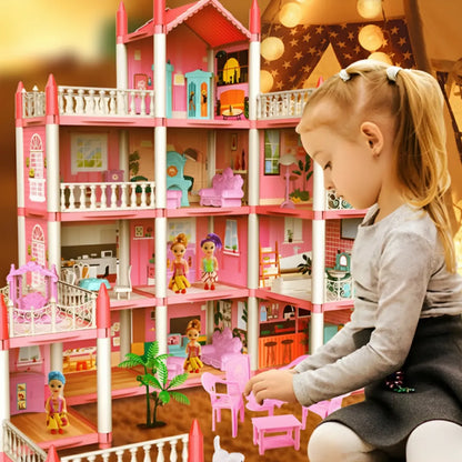 Casa de Muñecas Gigante 14 Habitaciones + 38 Accesorios