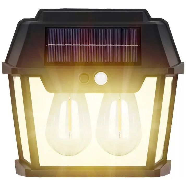 Farol Solar Exterior de Doble Lámpara