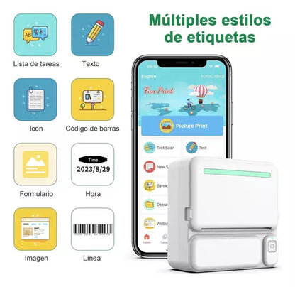 Mini Impresora Térmica Portátil Bluetooth 203dpi Ios Android