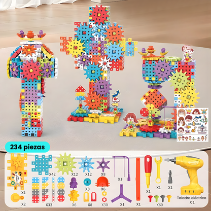 Juguete Didáctico Engranajes Para Armar A Motor 234 Piezas