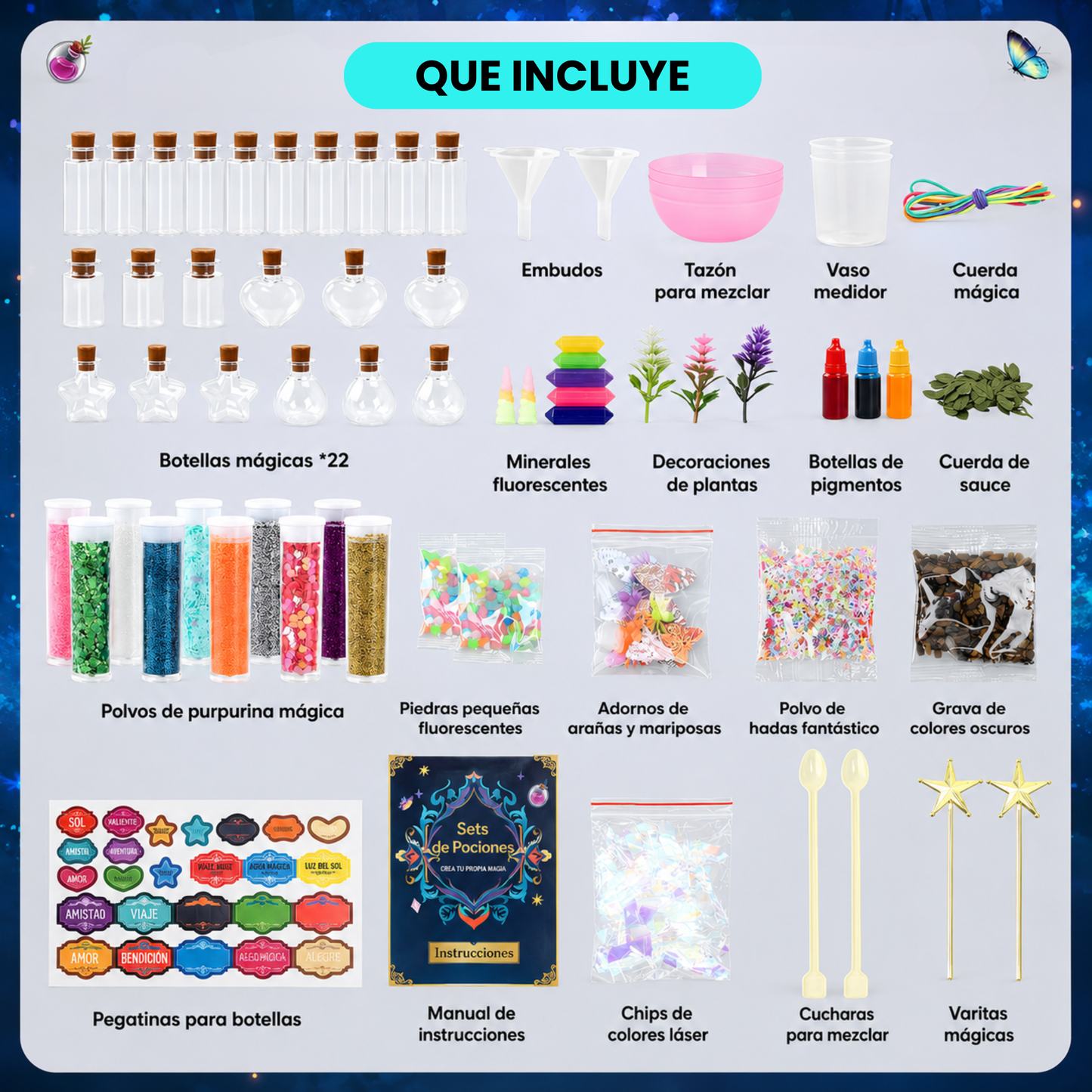 Kit de Pociones 22 Pociones Experimentos Científicos Educativos