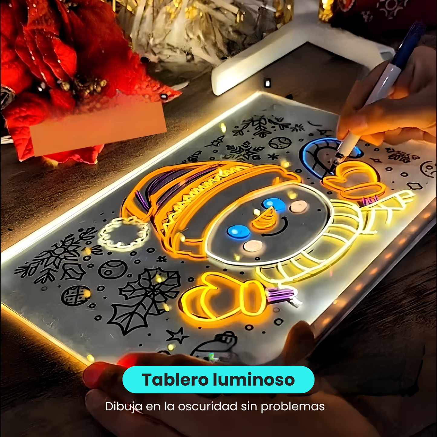Pizarra Mágica de Dibujo Led Transparente con Colores USB