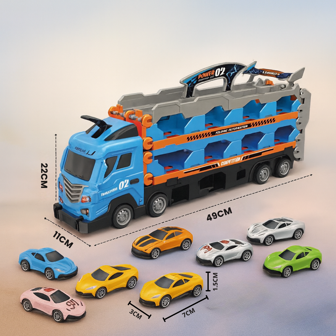 Camión Porta Autos Pista Extensible Con 8 Autos
