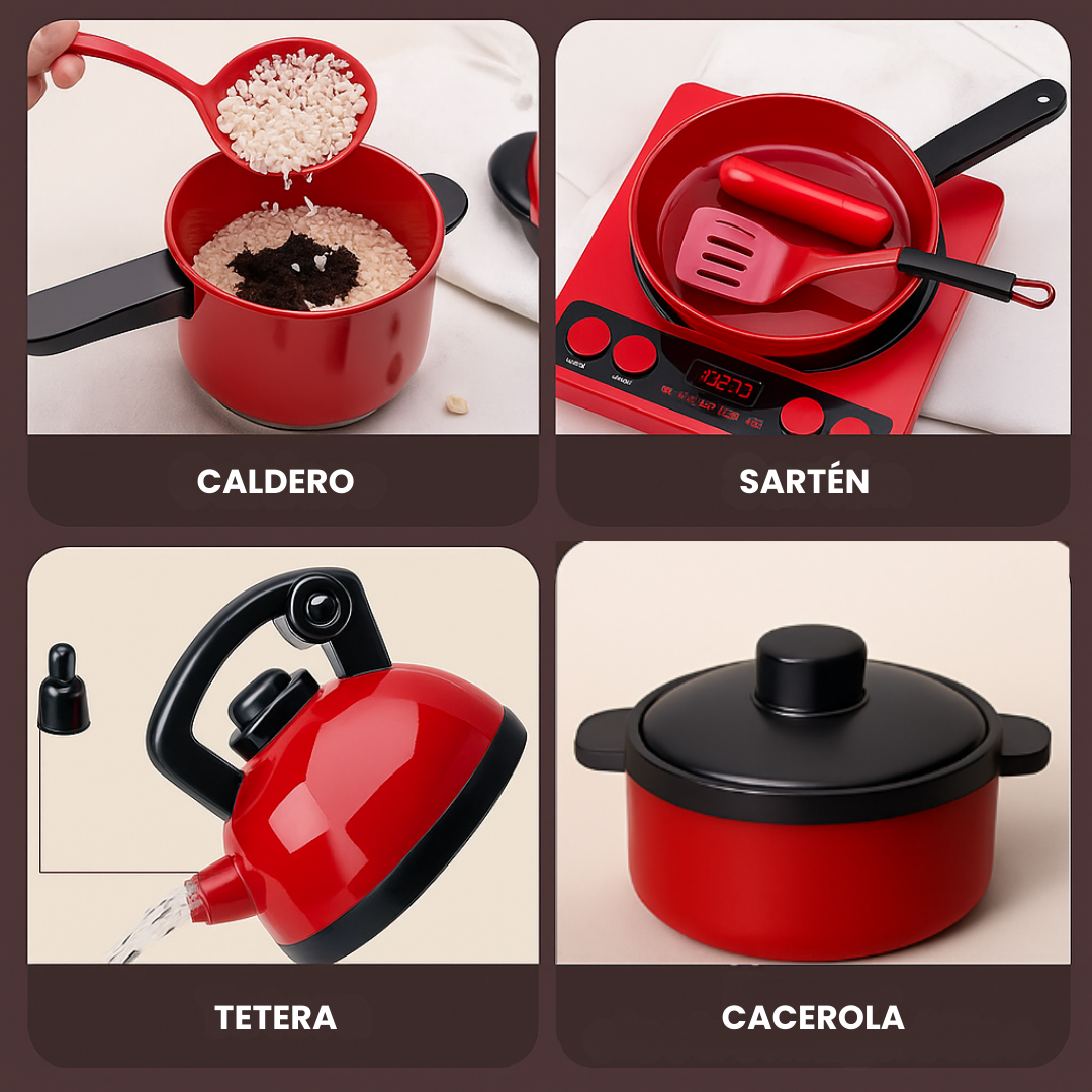 Set de Cocina Ollas y Alimentos 61 Piezas