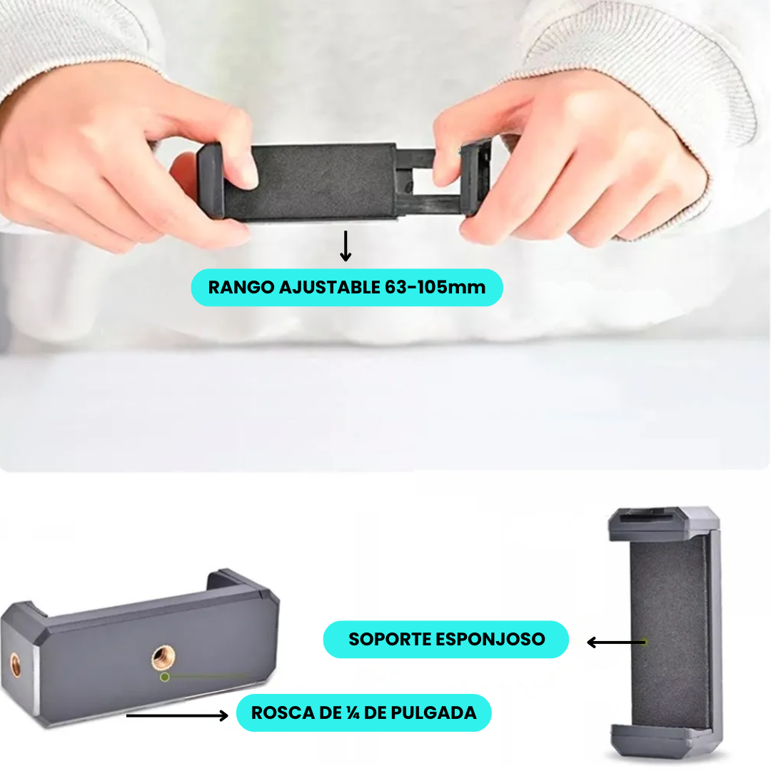 Stick Soporte Celular Micrófono + Luz Led