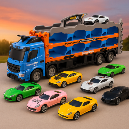 Camión Porta Autos Pista Extensible Con 8 Autos