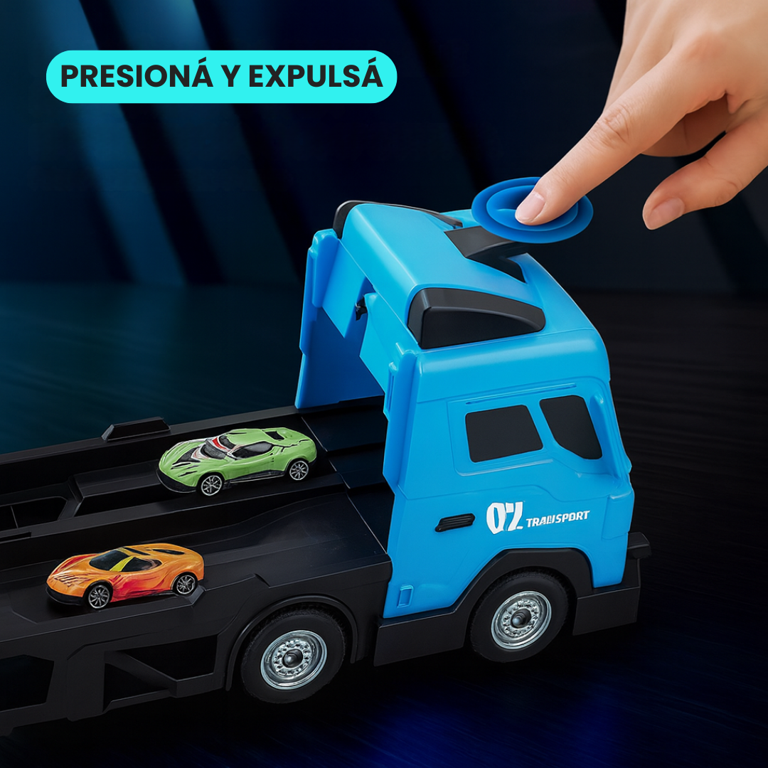 Camión Porta Autos Pista Extensible Con 8 Autos