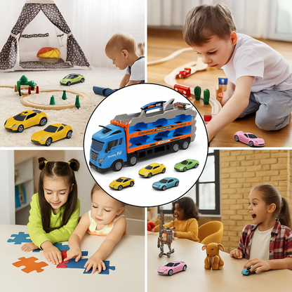 Camión Porta Autos Pista Extensible Con 8 Autos