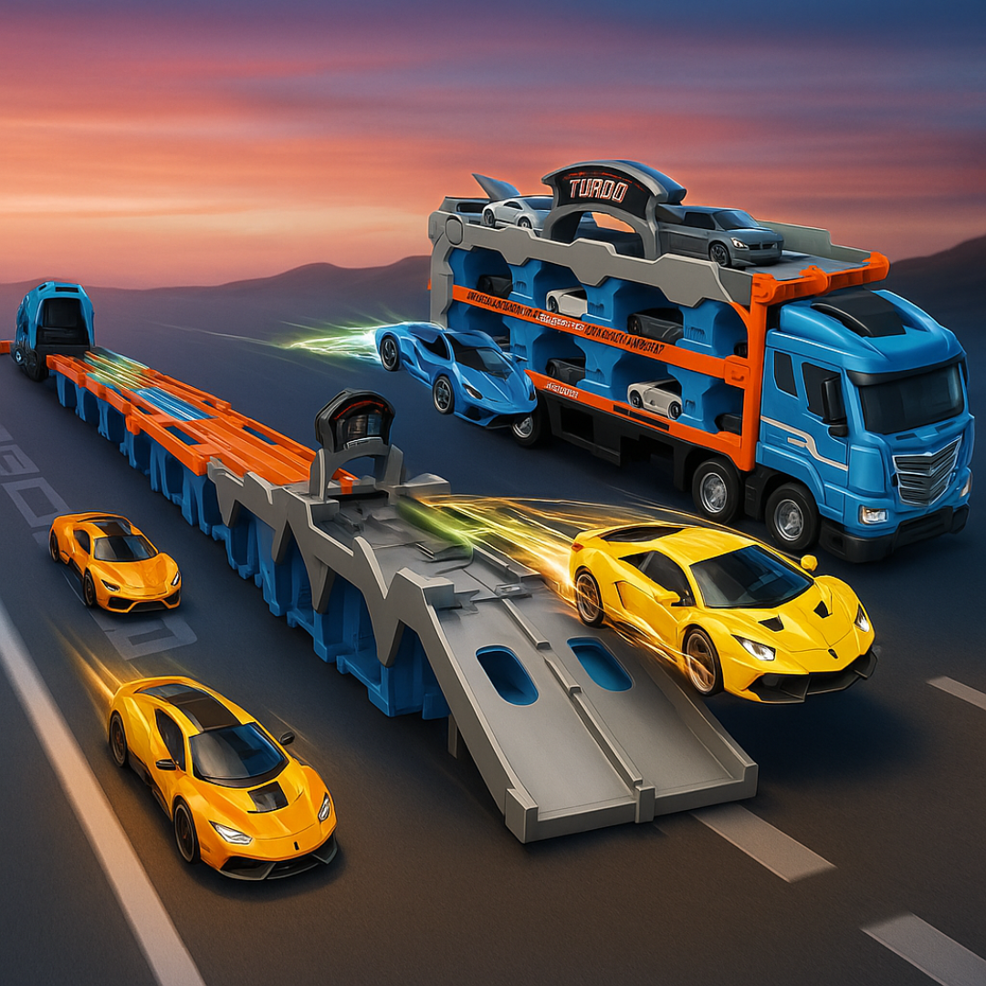 Camión Porta Autos Pista Extensible Con 8 Autos