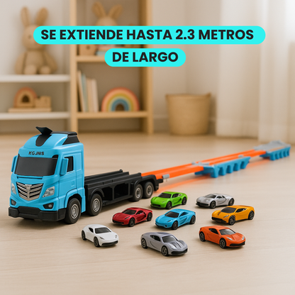 Camión Porta Autos Pista Extensible Con 8 Autos