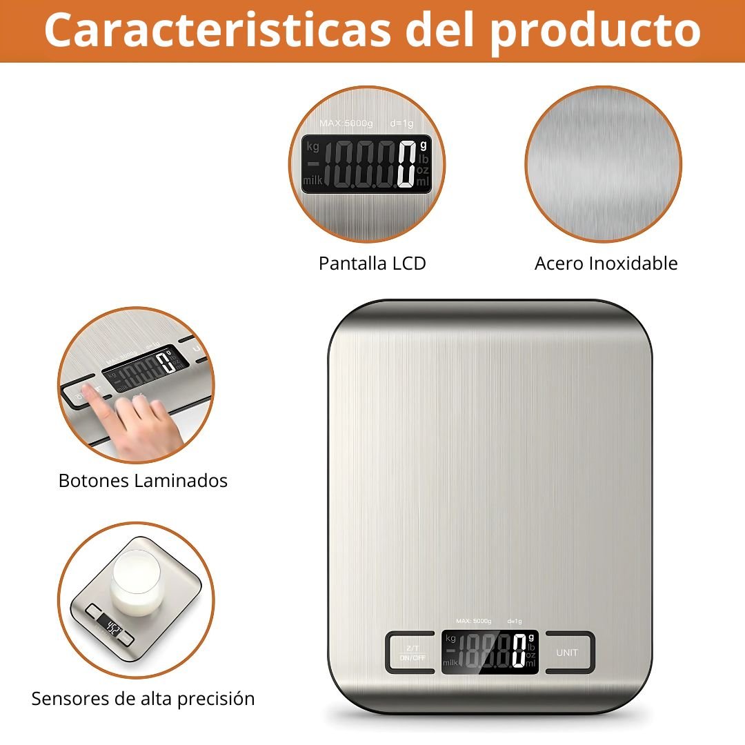 Balanza Digital de Cocina Alta Precisión - Malvo