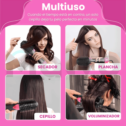 Cepillo Alisador 3 en 1 ¡Peina, Seca y Alisa! - Malvo