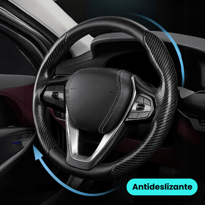 Cubre Volante Tipo Fibra De Carbono Antideslizante Deportivo - Malvo
