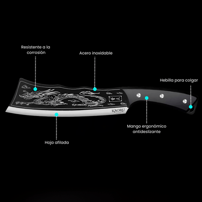 Cuchillo Deshuesador Kaoru Forjado Acero Premium Diseño Dragon - Malvo