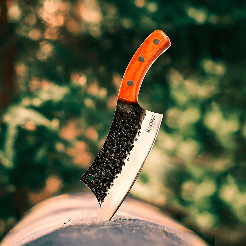 Cuchillo Hacha Vikingo Profesional Kaoru con funda protectora y caja - Malvo