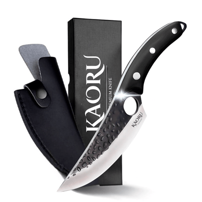 Cuchillo Premium Porta Dedo Kaoru Mango Negro Funda + Caja - Malvo