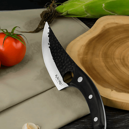 Cuchillo Premium Porta Dedo Kaoru Mango Negro Funda + Caja - Malvo