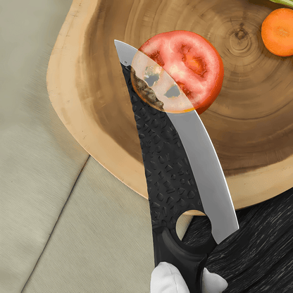Cuchillo Premium Porta Dedo Kaoru Mango Negro Funda + Caja - Malvo