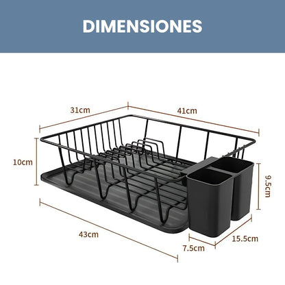 Escurridor De Platos Con Soporte Para Utensilios - Malvo