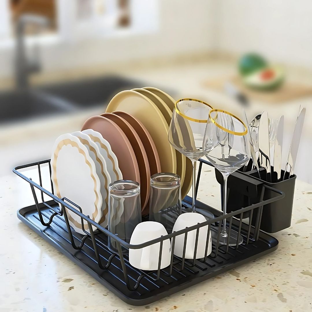 Escurridor De Platos Con Soporte Para Utensilios - Malvo