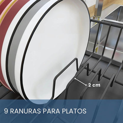 Escurridor De Platos Con Soporte Para Utensilios - Malvo
