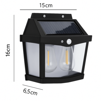 Farol Solar Exterior de Doble Lámpara