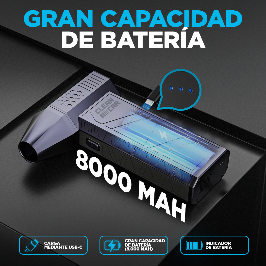 Turbina Sopladora de Aire Recargable Portátil Cleancar