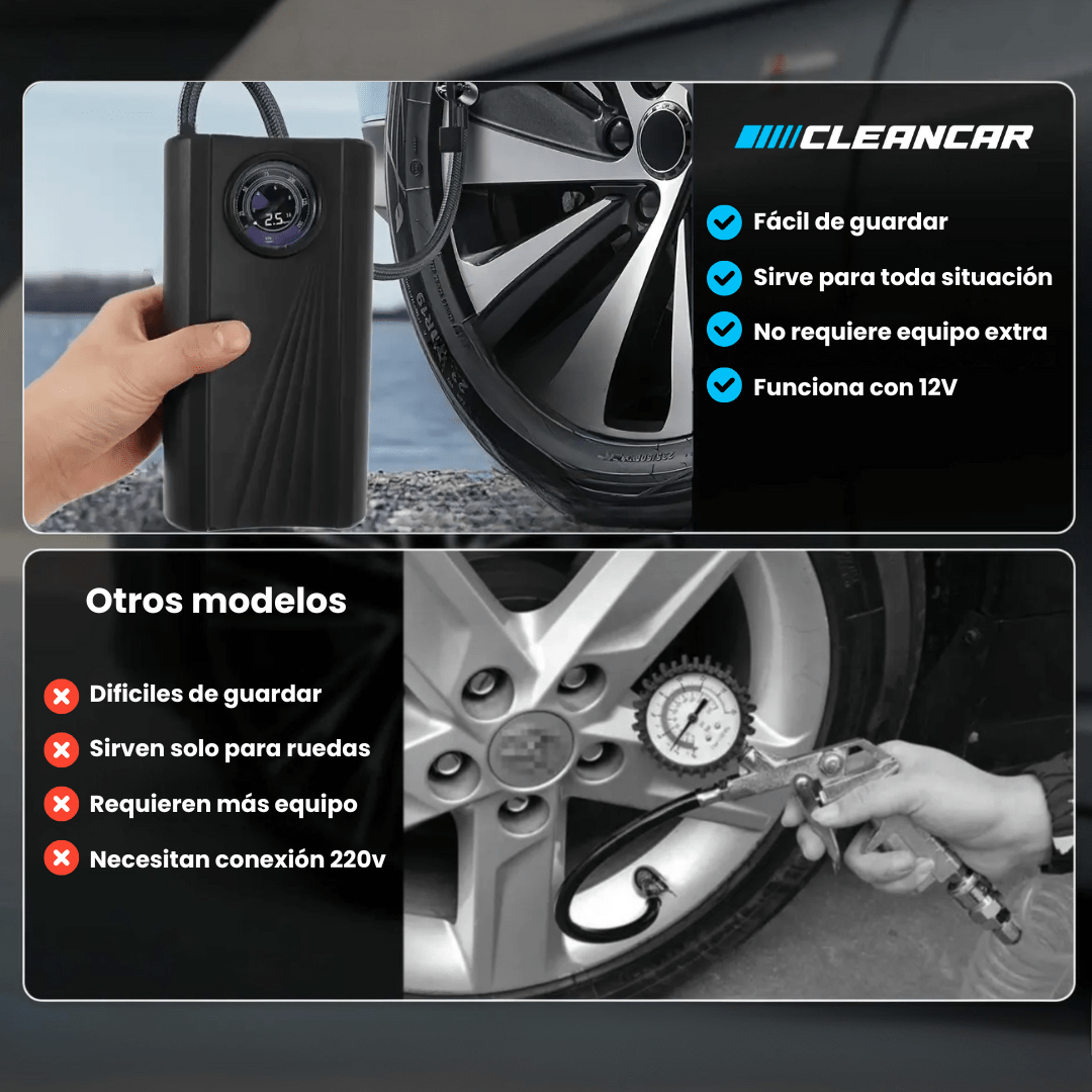 Inflador Compresor Para Auto con Barómetro 12V - Malvo