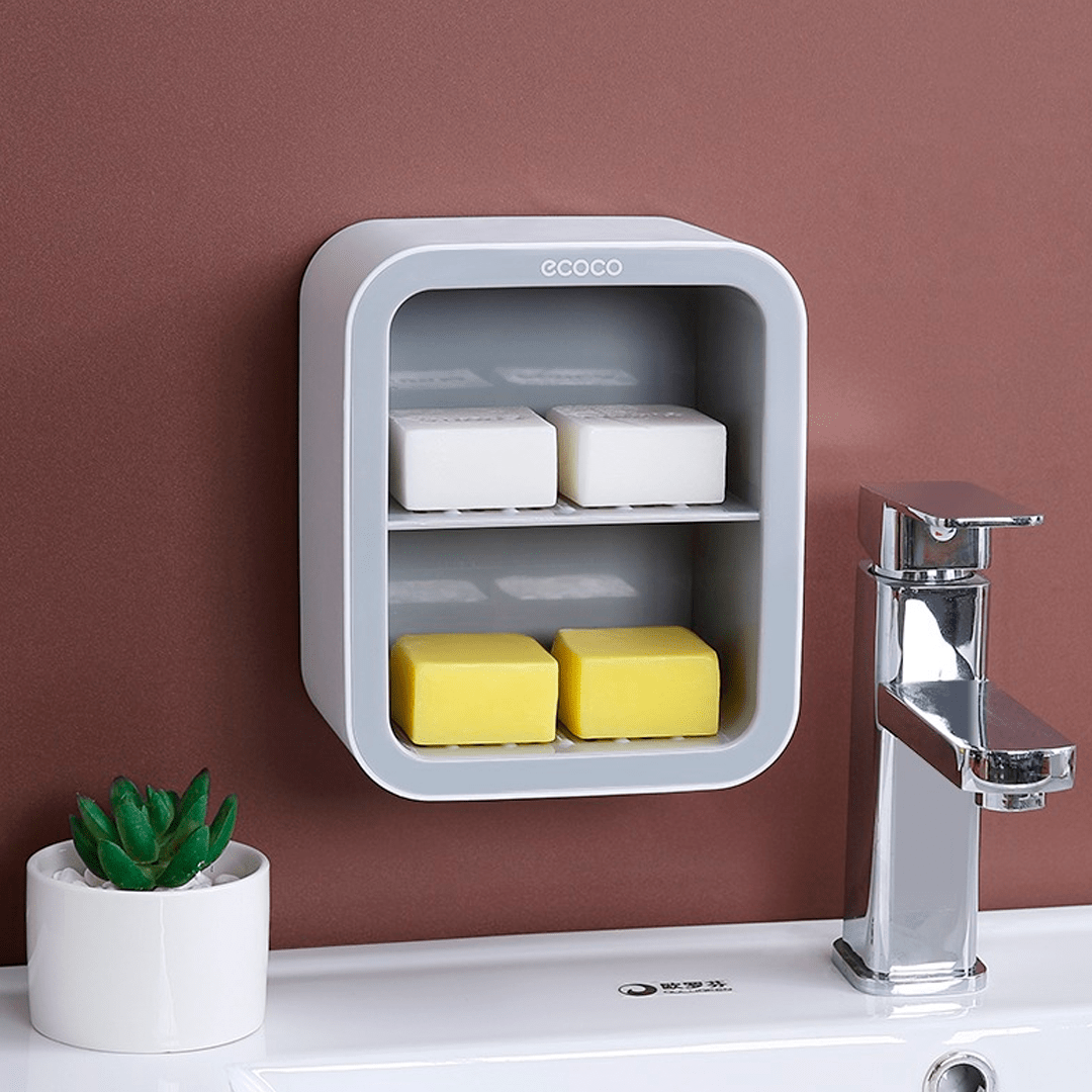 Jabonera Doble Piso para Pared con Drenaje - Organización y Limpieza Inteligente - Malvo