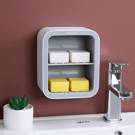Jabonera Doble Piso para Pared con Drenaje - Organización y Limpieza Inteligente - Malvo