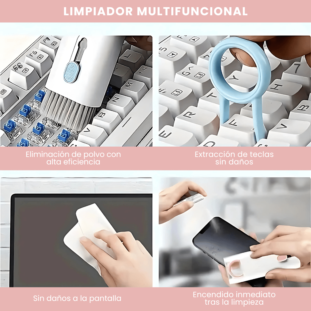 Kit Limpiador 7 en 1 para Pantallas y Dispositivos - Malvo