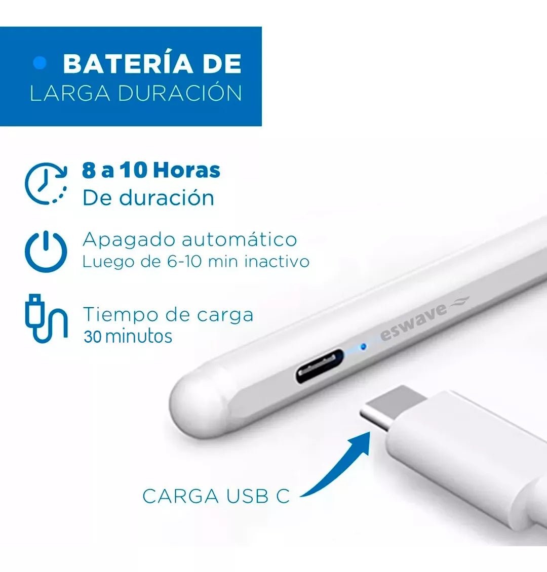 Lápiz Óptico Capacitivo Para iPad - Eswave © - Malvo