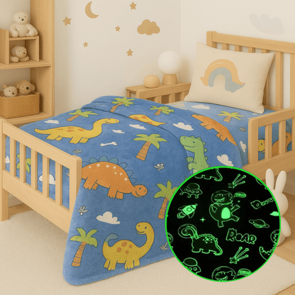 Manta Polar Luminosa Infantil Brilla y Abriga - Malvo