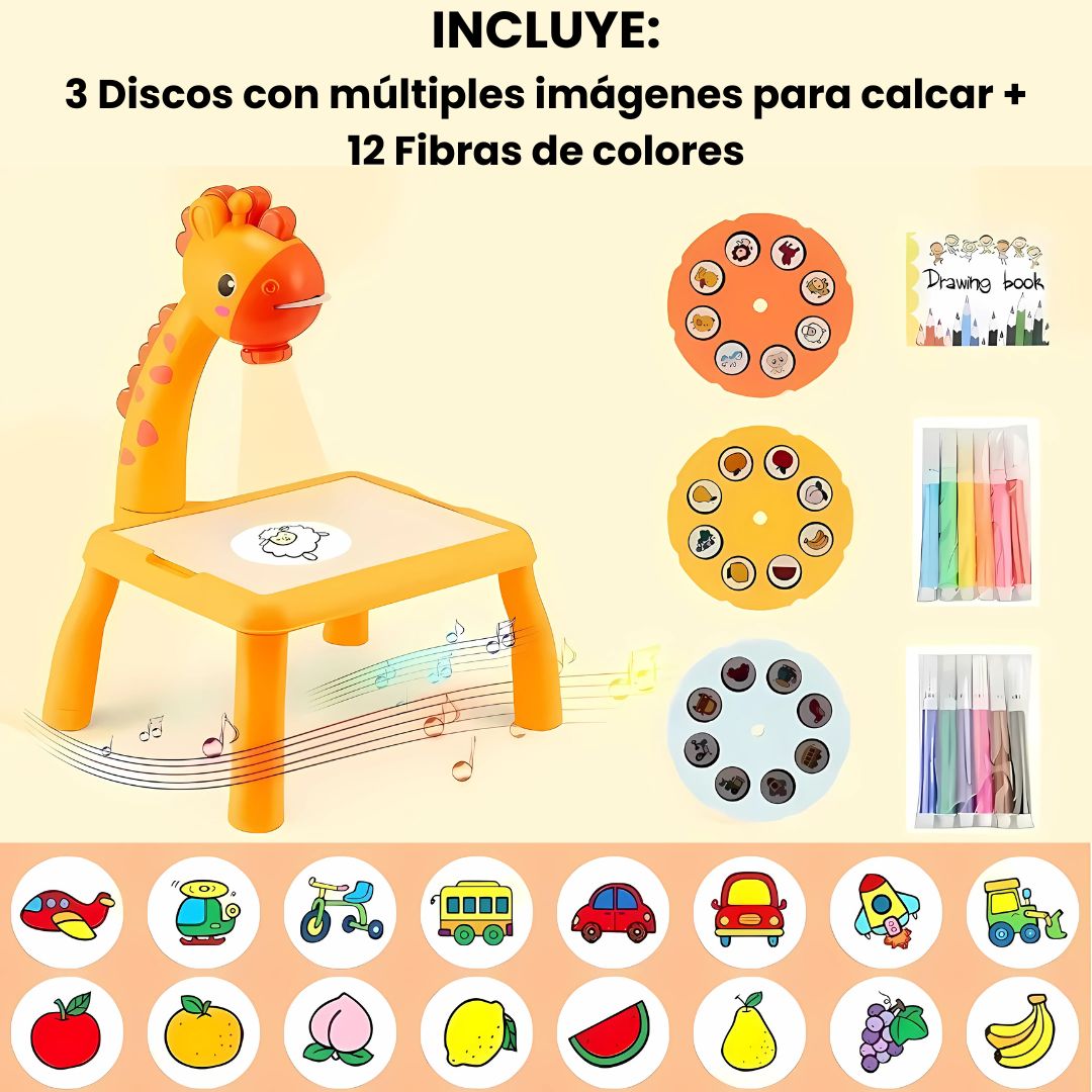 Mesa de Arte Proyector Pizarra de Jirafa - Malvo
