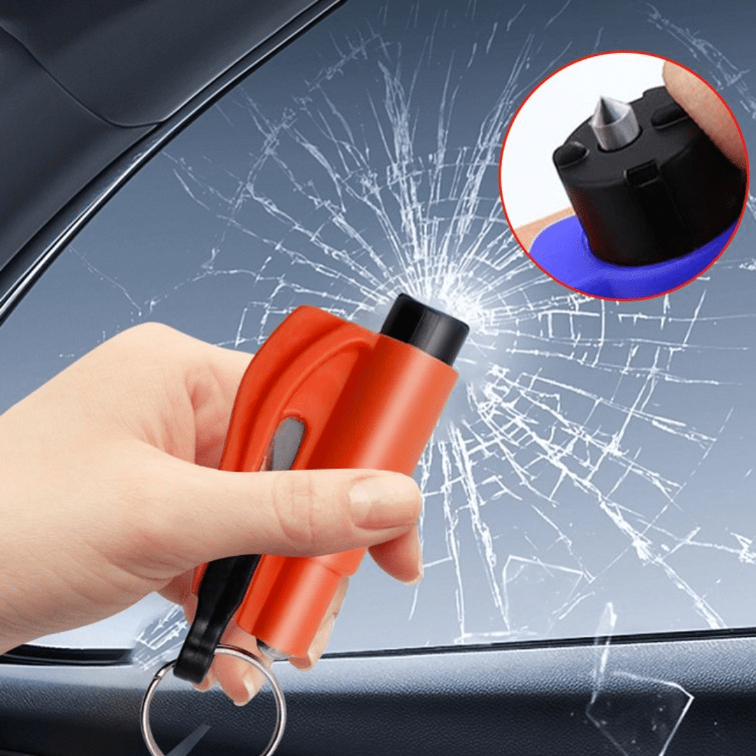Mini Martillo de Seguridad para Auto Escape - Herramienta de Emergencia 2 en 1 - Malvo