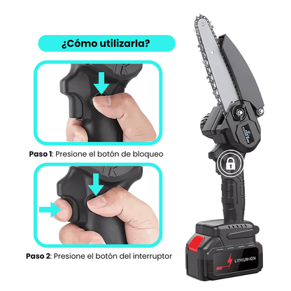 Mini Motosierra Inalámbrica Portátil 21V + 2 Baterías - Malvo