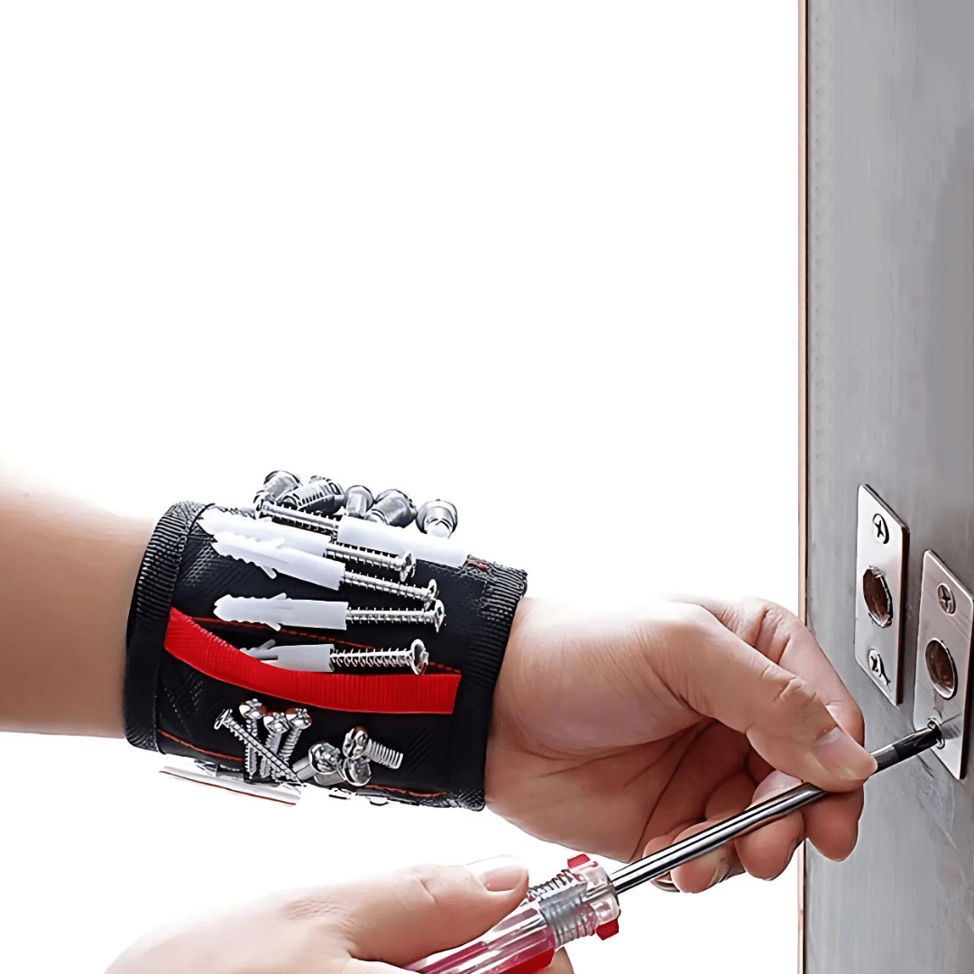 Muñequera Magnética para Tornillos y Clavos - Práctica para el Bricolaje - Malvo