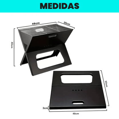 Parrillero Plegable Portátil de Metal Premium - Malvo