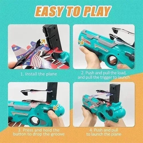 Pistola Juguete Lanzadora De Aviones X4 Air Battle - Malvo