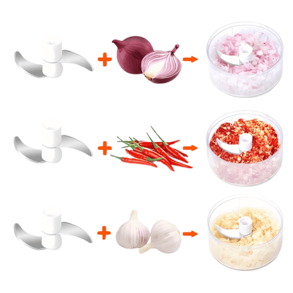 Procesadora Cortador Picadora de Verduras y Fruta Manual - Práctica y Ligera - Malvo