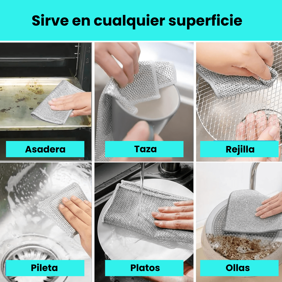 Set de 5 Paños de Aluminio Multisuso Para Cocina - Malvo