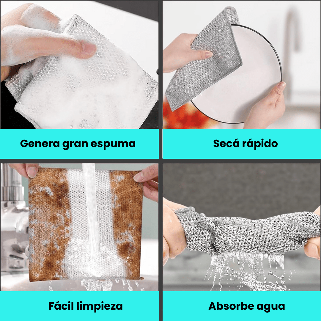 Set de 5 Paños de Aluminio Multisuso Para Cocina - Malvo